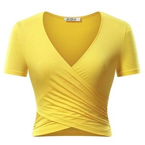 Yellow Stretchy Crop Top- Medium